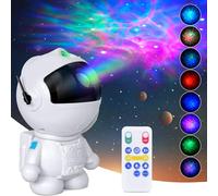Proiettore galassia astronauta con nebulosa, proiettore a stella da soffitto lampada a LED con 8 modalità di luce notturna stellata astronauta con telecomando, proiettore per bambini, regalo per