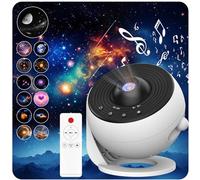 Proiettore galassia per camera da letto, proiettore a stella HD con luce galassia, telecomando e altoparlante Bluetooth con rumore bianco, rotazione a 360°, 13 dischi cinematografici per bambini,