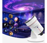 Proiettore galassia, proiettore a stella planetario HD con luce notturna a 7 colori, realistico cielo stellato, sistema solare, nebulosa lunare, per camera da letto, soffitto, decorazione della stanza