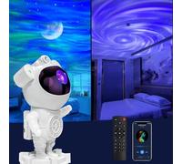 Proiettore Galaxy Astronauta, altoparlante Bluetooth con sonno rumore bianco, cambiamento colore regolabile a 360° con telecomando e timer, luce notturna per adulti e bambini