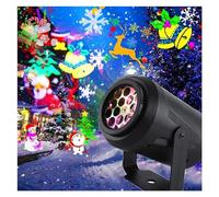 Proiettore Gobo 16 luci for proiettori a LED con motivo Decorazioni natalizie Lampada da esterno impermeabile Faretto da neve Proiettore da palcoscenico for Capodanno Illuminazione notturna