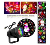 Proiettore Gobo Alimentaze USB Fiocco di neve Proiettore natalizio Lucine a LED Decorazi for interni Moi di Babbo Natale Nevicata Regalo di proieze Festa di nozze di Natale