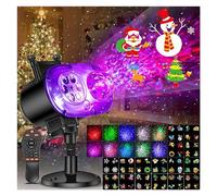 Proiettore Gobo Luci Del Proiettore Di Natale Di Halloween For Interni Ed Esterni 2 In 1 - Onda + 16 Moi Di Proiezione Di Luci For Feste Da Giardino