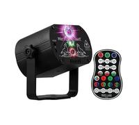 Proiettore Gobo Proiettore di luci da palco stroboscopiche con suono da discoteca a LED a 7 colori USB ricaricabile for decorazioni natalizie di Halloween