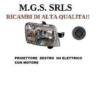 Proiettore (H4) con motore per regolazione DX FIAT PANDA (01/09-09/11) e 4X4