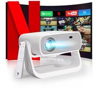 Proiettore intelligente 2025 con WiFi 6 e app integrate Bluetooth, mini proiettore portatile per camera da letto, supporto nativo 1080P 4K, Keystone automatico e zoom, proiettore cinema