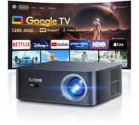 Proiettore intelligente 4K【1200 ANSI/Google TV】Netflix Official, WiFi6 Bluetooth, controllo vocale 1080P Full HD LED proiettore montaggio a soffitto 300" per home