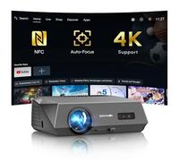 Proiettore intelligente 4K, certificato Netflix, messa a fuoco automatica ToF, 1500ANSI High Lumen, proiettore ultra HD per giochi di film all'aperto con WiFi Bluetooth, Android TV 11.0, Google Voice