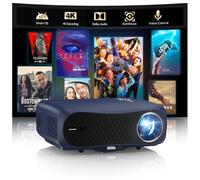 Proiettore intelligente 4K HDR con TV Android, Dolby Audio, messa a fuoco automatica, WiFi Bluetooth ad alta luminosità 2200ANSI, HDMI ARC, bassa latenza, keystone 6D, wireless per Home Theater, film