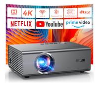 Proiettore intelligente 4K per camera da letto con Netflix Smart OS e HDR10 | KOGATA AI Auto Focus, 6D Keystone, WiFi 6 e Bluetooth 5.3 | Proiettori Home Cinema per esterni e interni