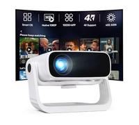 Proiettore intelligente con WiFi 6 e app integrate Bluetooth, supporto 4K portatile per camera da letto, mini proiettore nativo 1080P, 2025 nuovo Keystone e zoom Home Theater Cinema Movie Proyector