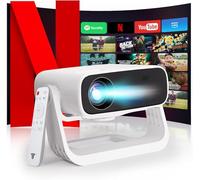 Proiettore intelligente Wielio Android 11, Supporto FHD 1080P 4K, 350 ANSI, WiFi6 & BT5.2, Basso Rumore (<30 dB), Supporto Regolabile a 120°, Correzione Trapezoidale, per Android/iOS/Switch/PS5