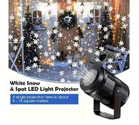 PROIETTORE LASER LUCI fiocchi di neve ADDOBBO NATALIZIO PER ESTERNO interno usb