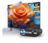 Proiettore LED 4K con WiFi e Bluetooth, 1800 ANSI Ultra HD Smart Daylight Home Theater Proiettore Home Cinema, Android TV, audio DSP, correzione trapezoidale 4D, HDR per giochi, soffitto, display da