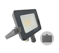 Proiettore LED da esterno IP65 50 W 4500-5000 lms, involucro grigio con sensore fotocellula dal tramonto all'alba, luce di sicurezza a risparmio energetico, tricolore(10 Watts)