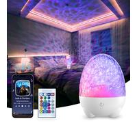 Proiettore LED Girevole a 360° con Controllo Touch e Telecomando, Bluetooth, 12 Modalità Colore, Luce Notturna Bambini con Proiettore Stelle Soffitto Ricaricabile - Regalo per Bambina e Cameretta (1)