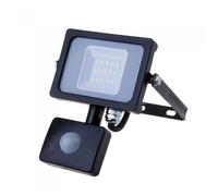 V-TAC Faro LED VT-10-S 437 10W Chip Samsung sensore di movimento e crepuscolare 4000K nero IP65