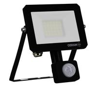 Proiettore LED OSRAM LUX moderno 30W, 2700lm, 3000K, IP65, alluminio nero, faretto per esterni, vetro satinato