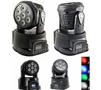 Proiettore LED RGB testa rotante 360°.Luci BEAM disco mobile motore faro DMX