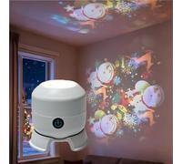 Proiettore LED Rotante Dinamico, Proiettore Di Luce Notturna Oceanica Ricaricabile USB Con Rotazione A 360° Base for La Toilette Del Corridoio Della Camera Da Letto(Snowman,USB-powered)