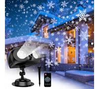 Proiettore Luci Natale, Proiettore di Fiocchi di Neve LED en Esterno Interno, Lampada IP45 Impermeabile con Telecomando Timer per la decorazione della festa, Natale, Halloween Giardino