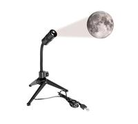 Proiettore Luna e Terra 360° su Treppiede - Lampada Proiezione in Alluminio+ABS, Cristallina a Distanza Maggiore, 7x19.6x6.2 cm con Cavo USB