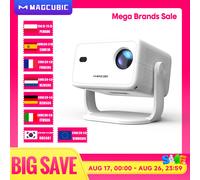 Proiettore Magcubic Native 1080P 650ANSI 8K Android14 L018 con messa a fuoco automatica della correzione Keystone Wifi6 BT5.4 Film portatile all'aperto