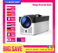 Proiettore Magcubic Ultra Short Throw HY450 con offset automatico, risoluzione 1080p/8K, regolazione elettronica della messa a fuoco, 900 ANSI lumen, Wi-Fi 6, Bluetooth 5.4 e controllo vocale.