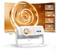 Proiettore, messa a fuoco elettrica, auto Keystone] 4K Full HD 1080P, WiFi 6 e Bluetooth, mini proiettore, 300 pollici, girevole a 360 gradi, ideale per home theatre, proiettore per esterni