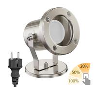 Proiettore MIBU per esterni in acciaio inox cromato opaco + lampada LED GU10 [EEK: F]