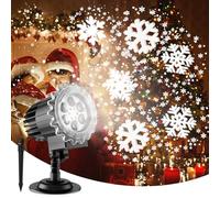 Proiettore Natale Esterno Luci LED Effetto Nevicata Decorazione Natale Luci Proiettore per Esterno IP65 Impermeabile Proiettore Rotante Illuminazione Esterno per Natale Nuovo
