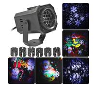 Proiettore natalizio a LED Protto natalizio Decorazi natalizie DJ Disco Party Sta Illuminaze Lampada con fiocchi di neve 6 carte moo(A Style)