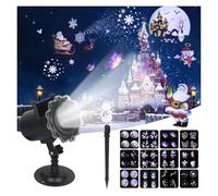 Proiettore natalizio Effetto animato IP65 Proiettore Halloween for interni/esterni 12 motivi Fiocco di neve/Luce del pupazzo di neve, Con Una Visione Realistica