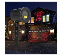 Proiettore natalizio Motion Red Theme Santa Elk Sled Static Green Dots Star Outdoor Waterproof Garden Tree Show Light Per Le Vacanze
