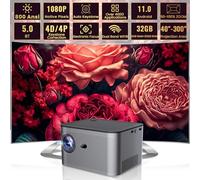 Proiettore Nativo 1080P Full HD,800 ANSI 18000 Lumens Video Proiettore,Indoor Outdoor Proiettore 4K BT 5.0 WiFi 6 Zoom 100%-50% 300'' Supporta Android OS 11.0,Kompatibel mit TV,PC,USB,TV Stick,Laptop