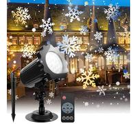 Proiettore Nevicata Decorazione natalizia - Rotazione di 360 gradi Fiocco di neve - Illuminazione per Inverno, Esterno, Giardino e Matrimonio