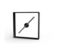 Proiettore olografico 3D da 17,7 pollici e 45 cm con copertura, logo pubblicitario, luce a LED, lampada olografica, lettore, festa Immagini vivide(Black)