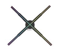 Proiettore Olografico 3D, Proiettore Olografico Fan 3D Display Wifi Pubblicità Logo Luce Led Segno Lampada Olografica Proiettori 3D 52-80CM,per Eventi e Fiere