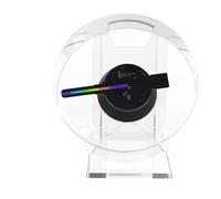 Proiettore olografico 3D Supporto lettore musicale Funzione pubblicità remota Display Desktop 3D Fan Pubblicità Logo Luce Ampio angolo di visione