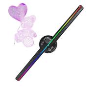 Proiettore Ologramma 3D Risoluzione 2000X224, Proiezione Ologramma 3D, Ventilatore Display 42 cm Telecomando per Animazione Video Natale Halloween Bar