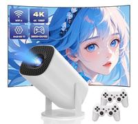 Proiettore P30 Max con 2 Telecomandi Wireless, Proiettore Console con 128 GB e 30000 Giochi Retro, Proiettore Cinema 4K Smart Plus HD con Correzione Automatica Keystone e 14 Emula (32G)