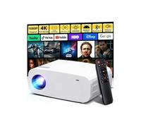 Proiettore P7 Pro, proiettore portatile 4K con WiFi e supporto Bluetooth 1080P, correzione trapezoidale elettrica, Netflix/PrimeVideo/YouTube integrato, proiettore cinematografico per interni ed