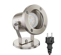 Proiettore per esterni MIBU per esterni in acciaio inox cromato opaco incl. LED