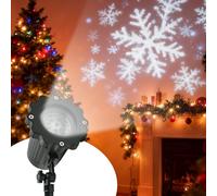 Proiettore per Natale all'esterno, proiettore a fiocchi di neve LED, proiettore natalizio impermeabile IP65, lampada proiettore LED per decorazione natalizia e illuminazione natalizia per interni ed