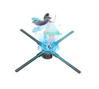 Proiettore per ventole con ologramma 3D Ventilatore Olografico 3D Da 18,1 Pollici/46 Cm, 528 Perline LED In 4 Pale Del Ventilatore, Proiettore Olografico Tramite Scheda TF, App E Telecomando, Hallowee