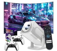 Proiettore per Videogiochi HCS350 MAX Mini,10.000 Giochi,c/17 Simulatori,WiFi 2.4/5G+BT,Android 11,1280×720p,Messa a Fuoco Auto,Allwinner H713,c/HD-IN,Proiettore Portatile Interno/Esterno(Bianco)
