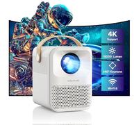 Proiettore Portatile 4K Supporta, 15000 Lumens Proiettore WiFi6 Bluetooth 5.2, WOLFANG Mini Proiettore Home Cinema per Home Cinema/Outdoor/TV Stick/PS5/HDMI/USB, con 4P&4D Correzione, Zoom