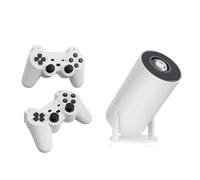 Proiettore Portatile 4K Supporto con Giochi Retro e Controller Wireless - Proiettore Esterno Casa con Wifi 6, BT 5.0, 1080P, Rotazione 180°, 1000 Lumen, Altoparlante Integrato e controller wireless