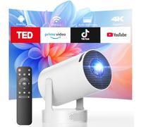 Proiettore Portatile con Smart Android TV Support 4K 1080P Auto Keystone WiFi 6 Bluetooth 5.0 Rotabile 220° Mini Proiettore Compatibile con Telefono/HDMI/TV Stick/PS5