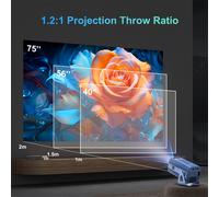 Proiettore portatile con WiFi6 Bluetooth per Home Cinema, spina UK